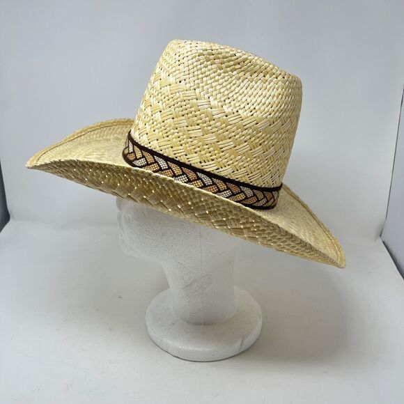 Vintage Resistol Mens Western Straw Hat Size 6 3/4 Snake River Stagecoach Texas - Picture 1 of 7
